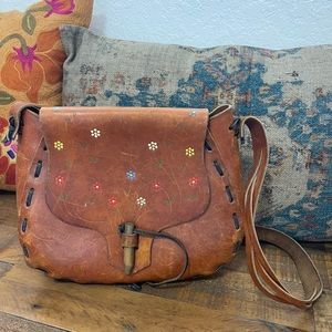 Sweet vintage leather boho hippie festival bohemian bag